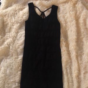 stretchy from fitting black dress
